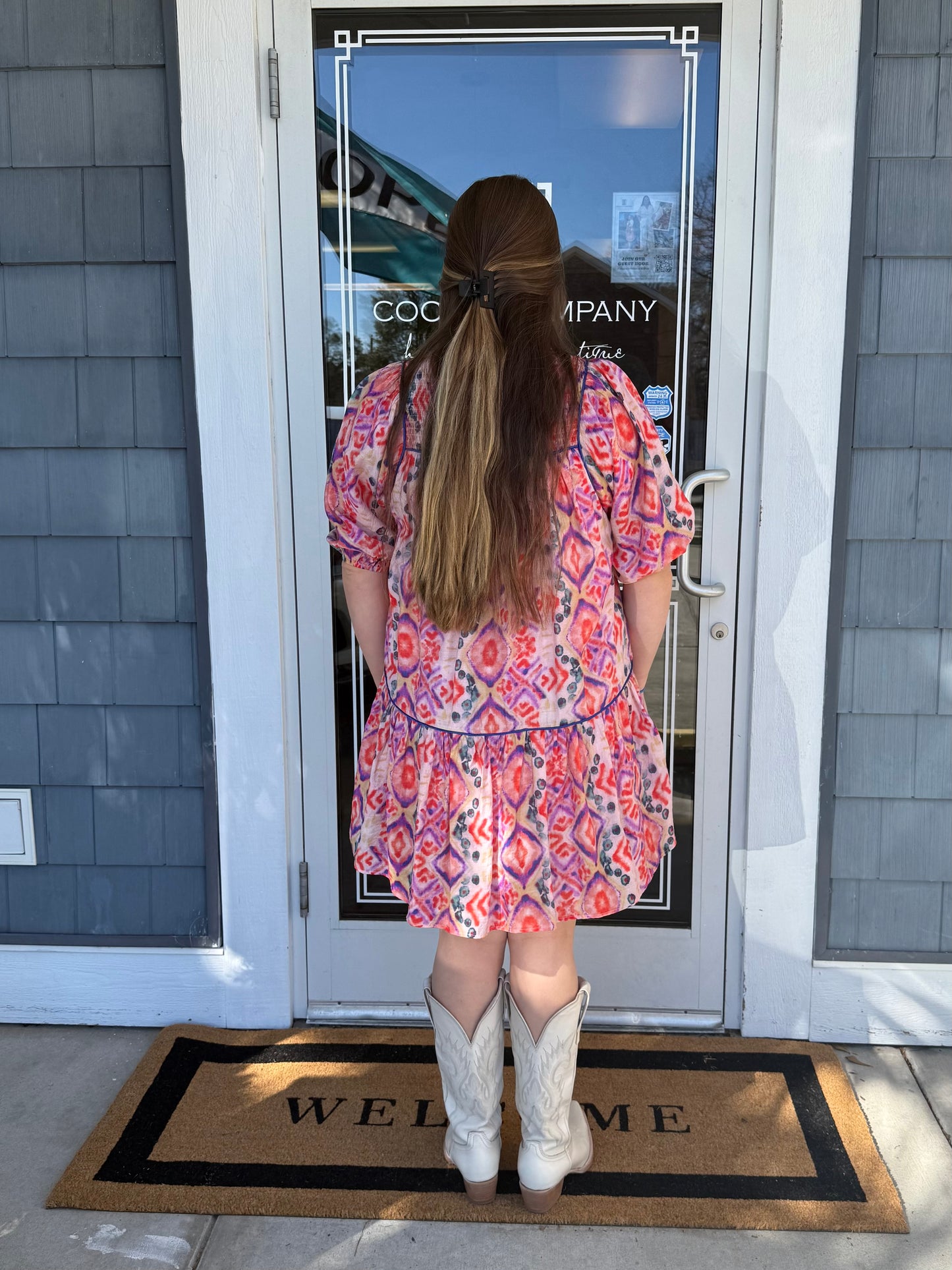 Multicolor Smock Top Mini Dress