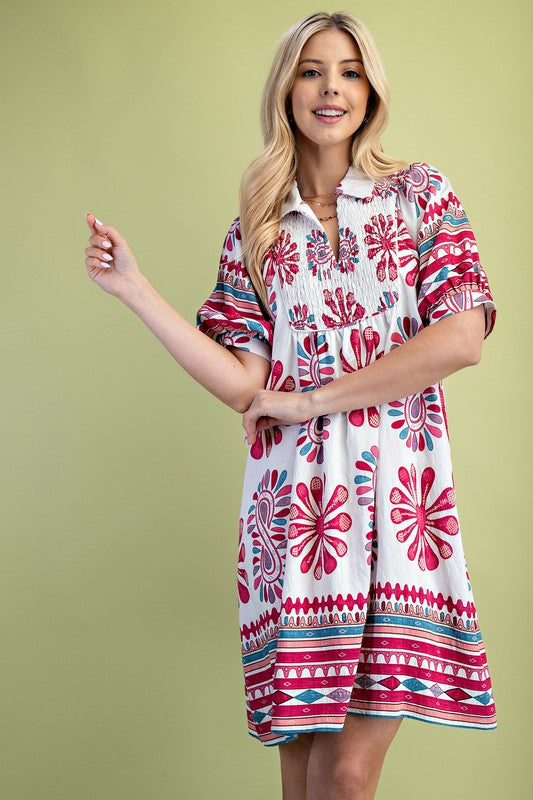 Berry Mix Printed Dress