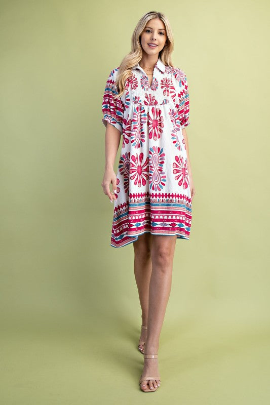 Berry Mix Printed Dress