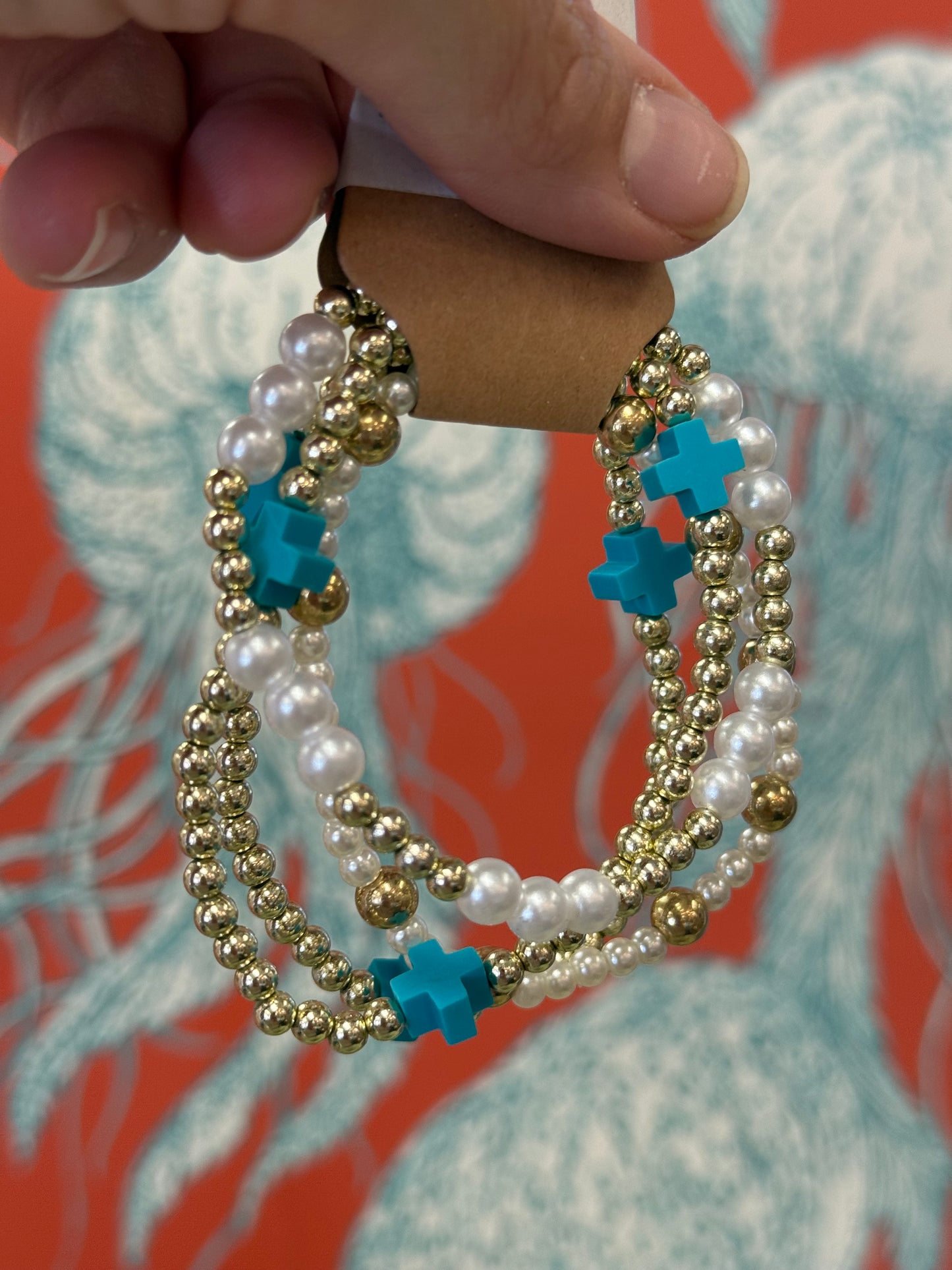 Aqua Beaded Bracelet Set