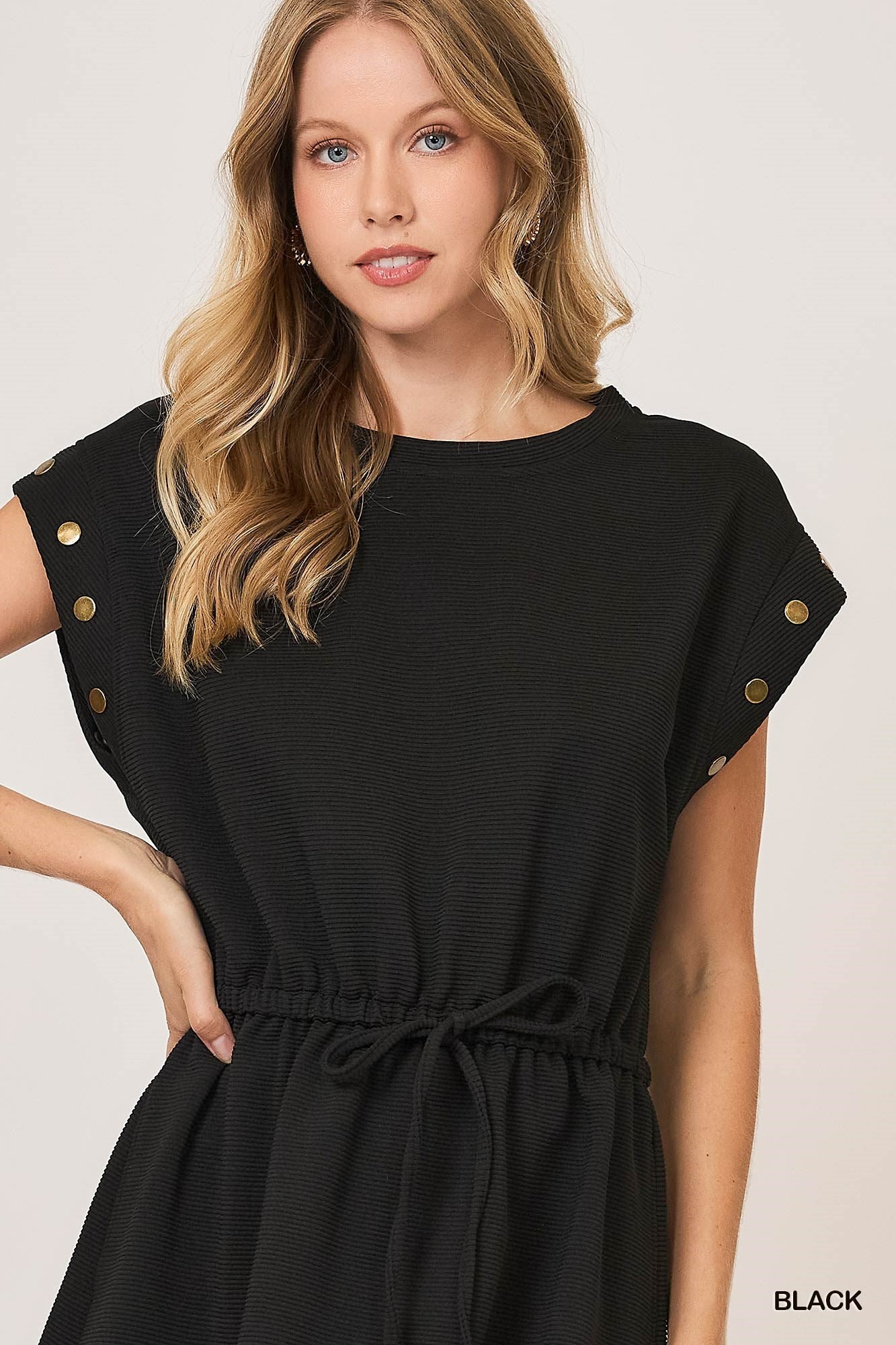 Black Ribbed Knit Dress