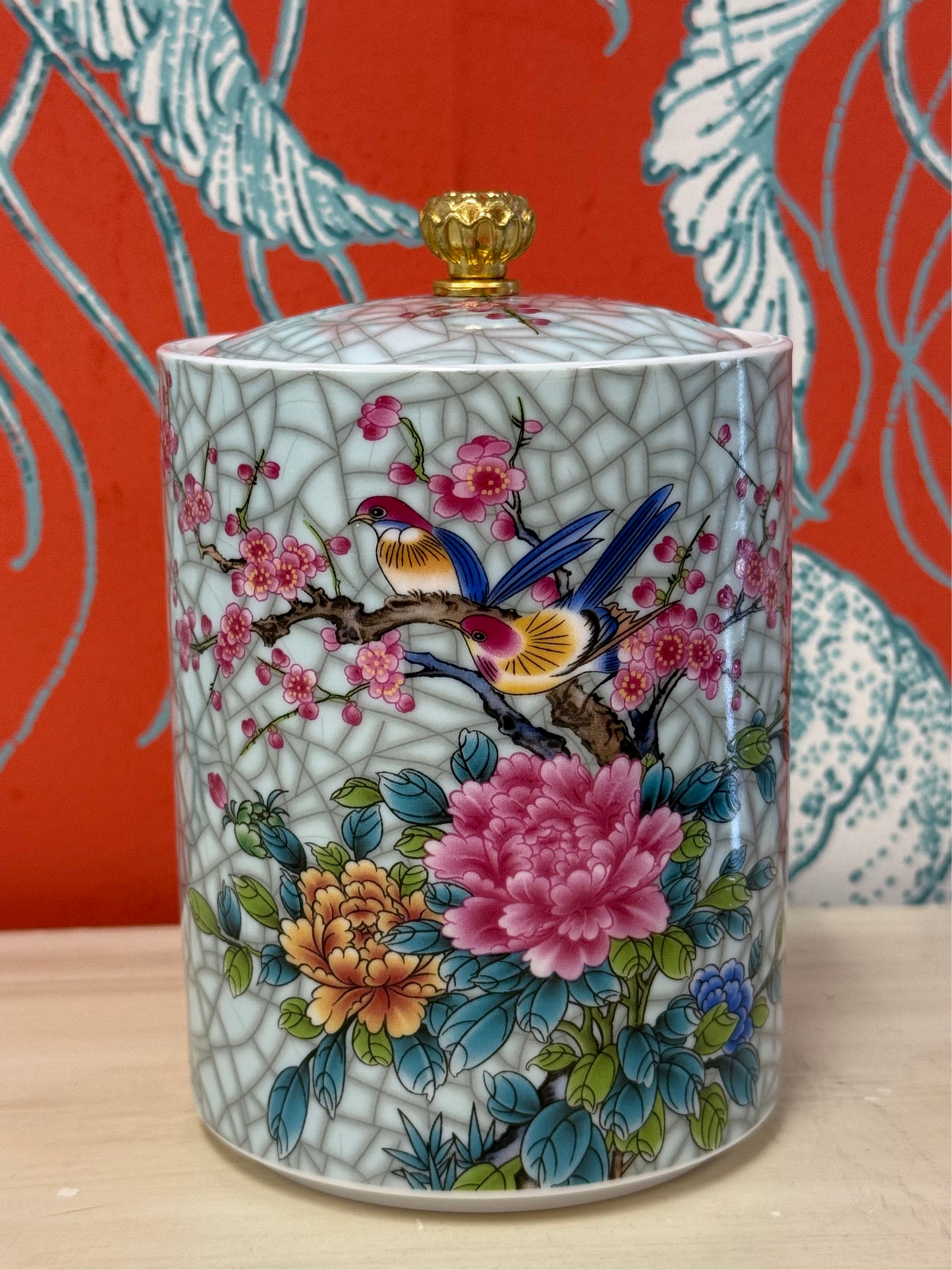 Chinese Flower Blossom Jar