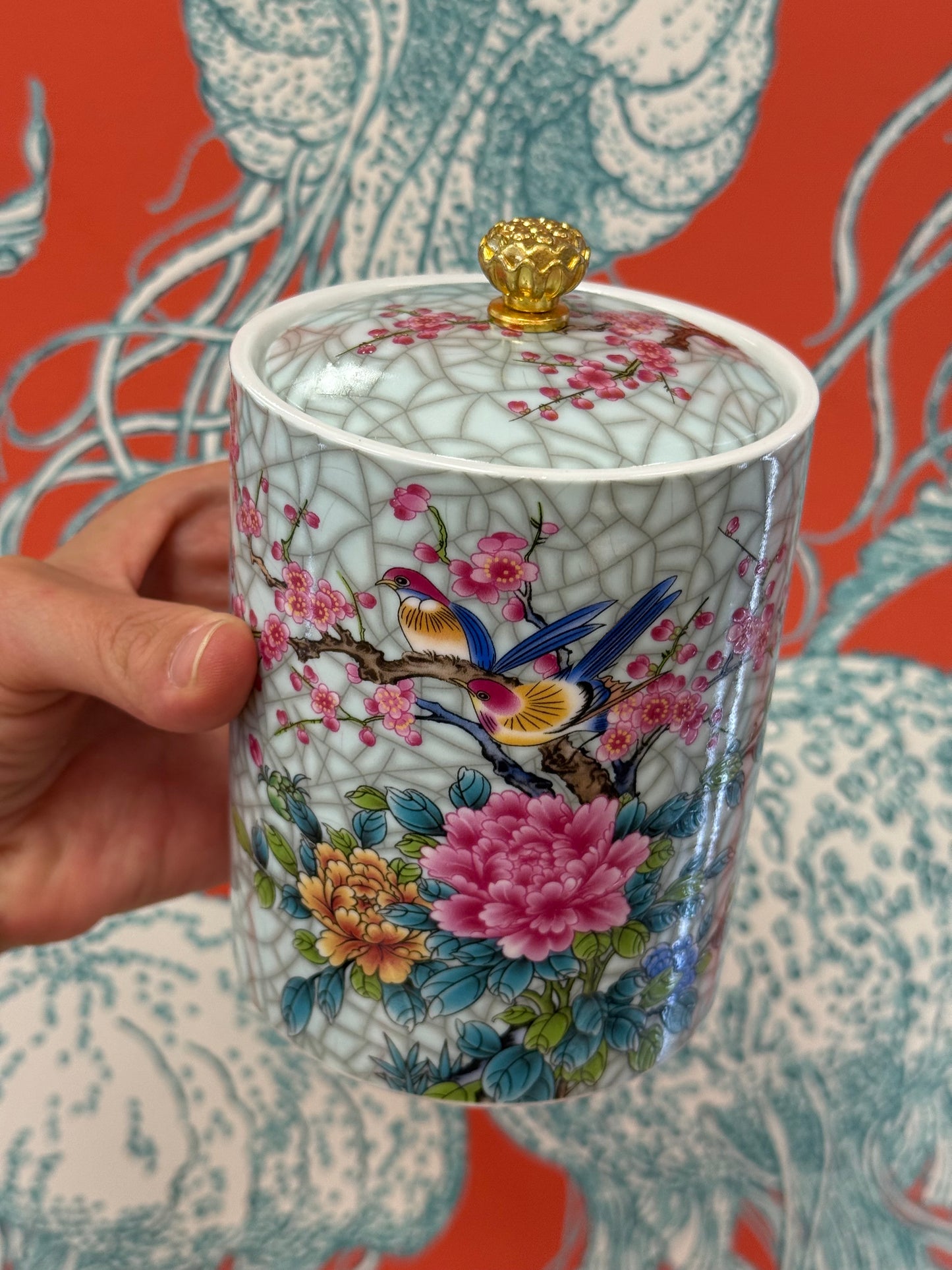 Chinese Flower Blossom Jar