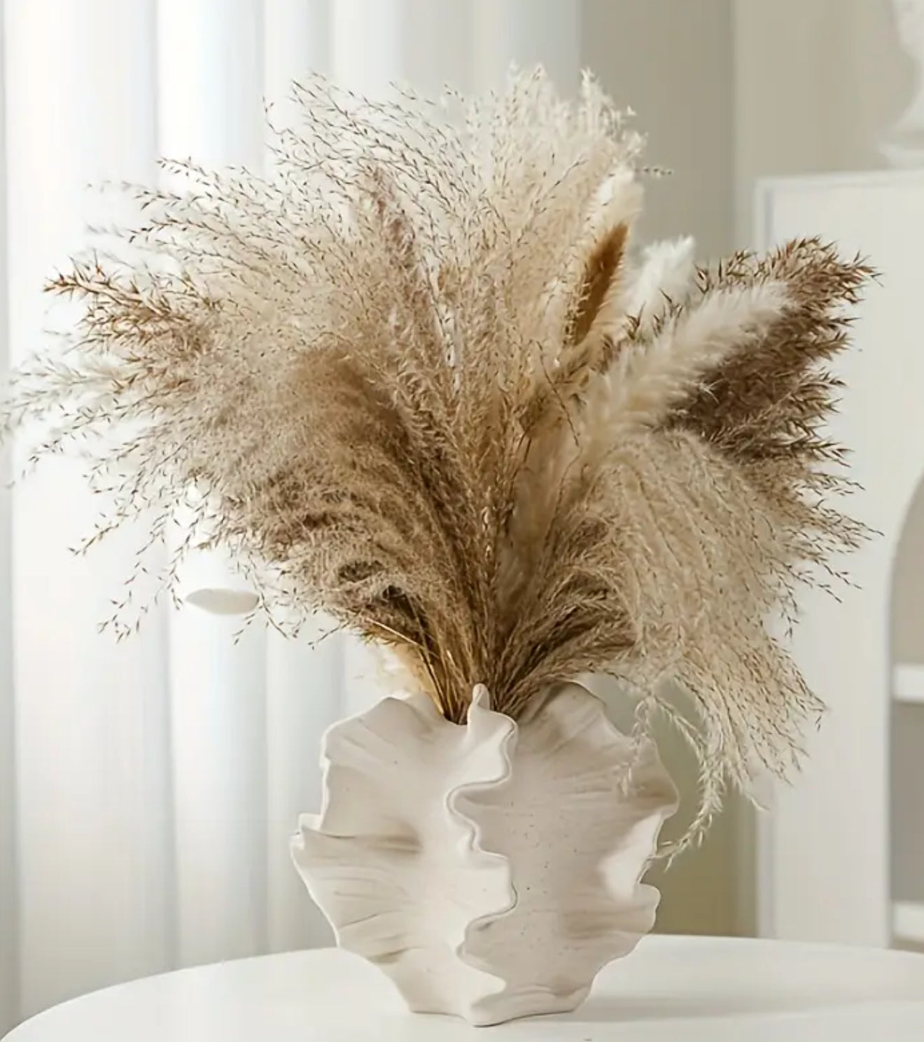 Frosted Ocean Coral White Ceramic Vase- Large