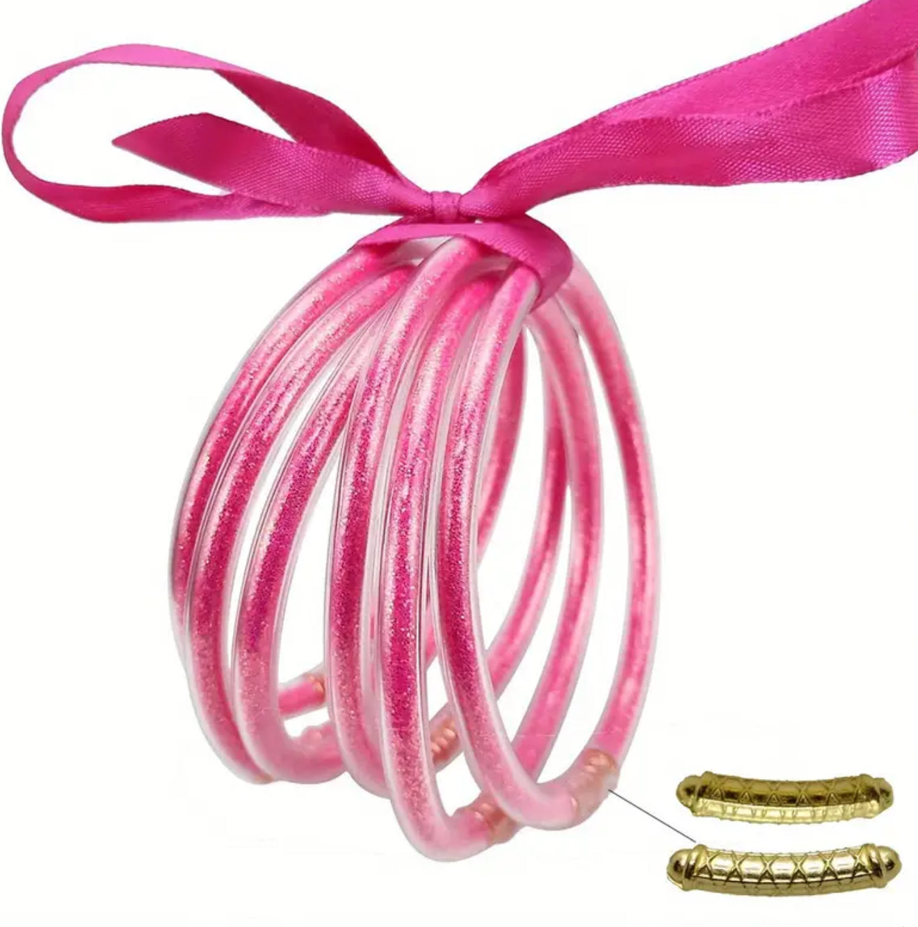 Hot pink Jelly Bangle Set