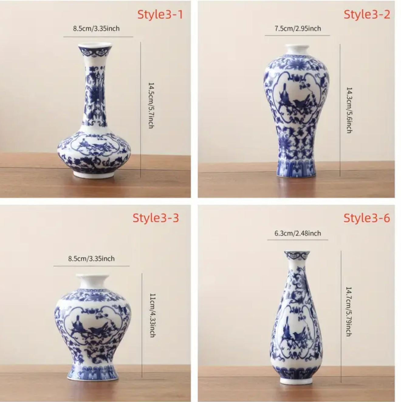 Classic Blue & White Ceramic Vases