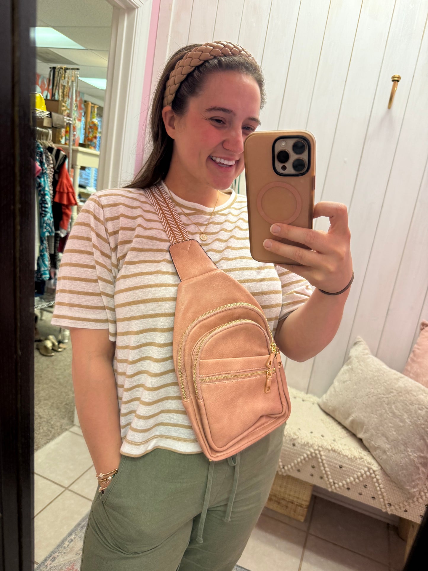 Pink Crossover Sling Bag