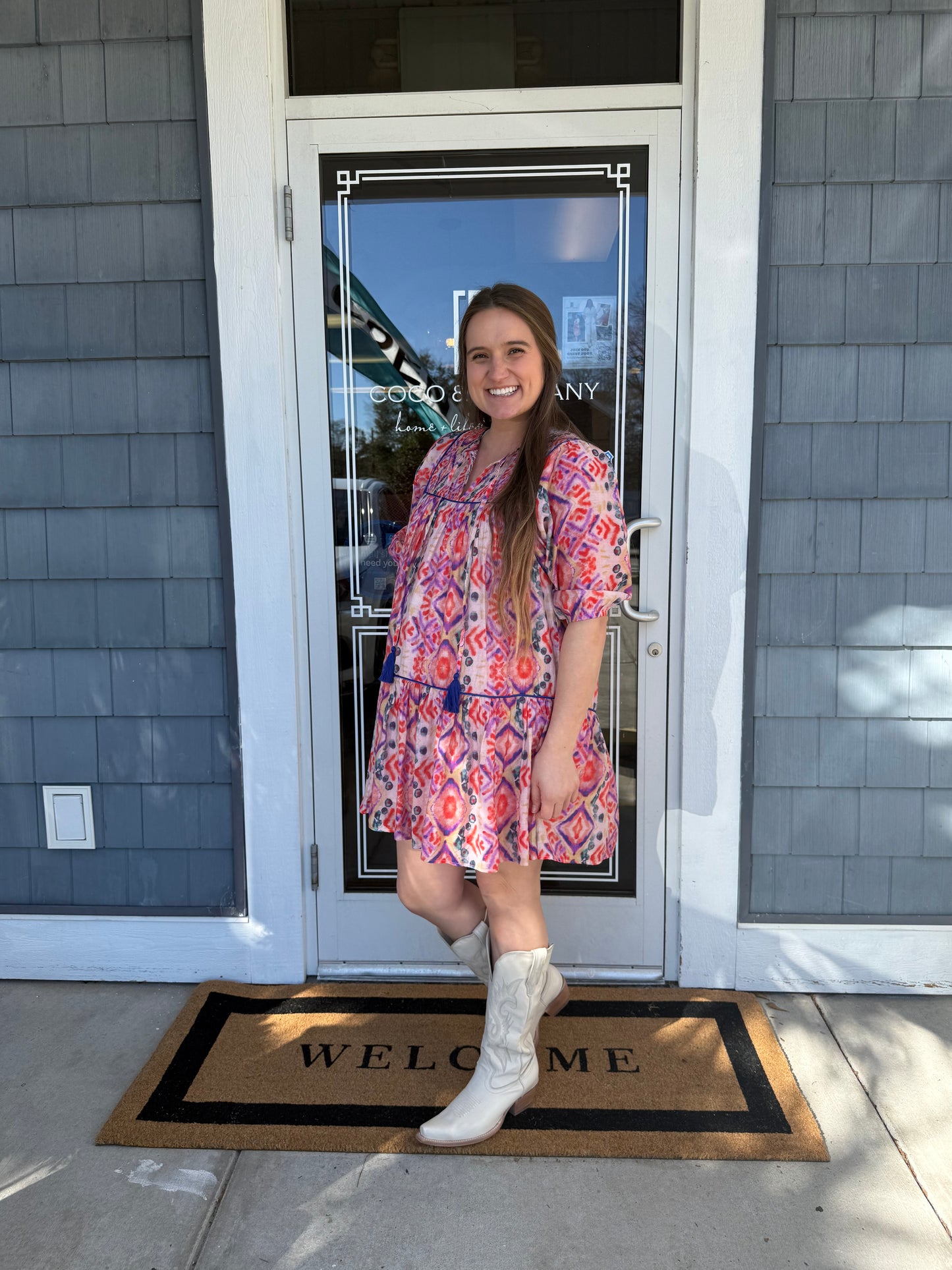 Multicolor Smock Top Mini Dress
