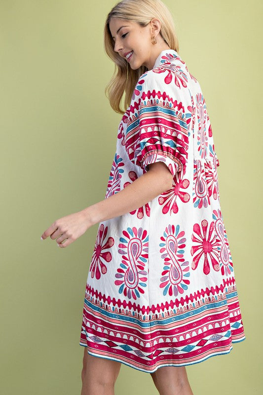 Berry Mix Printed Dress