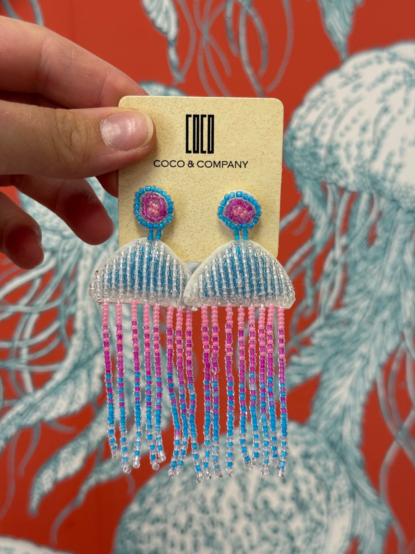 Jellyfish Beaded Earring