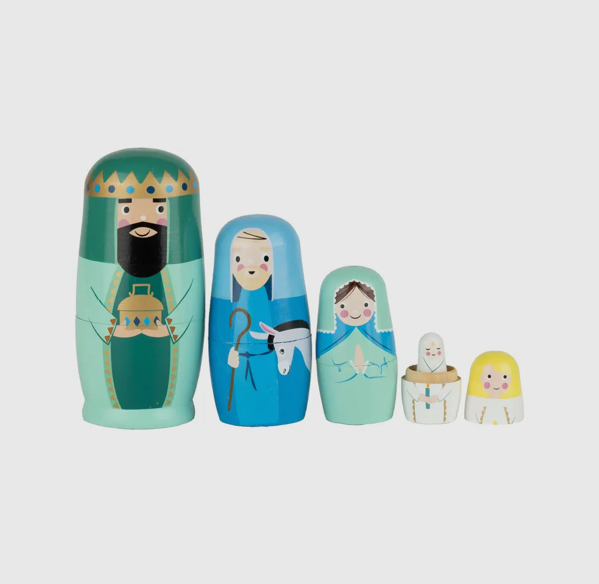 Wooden Nativity Nesting Dolls