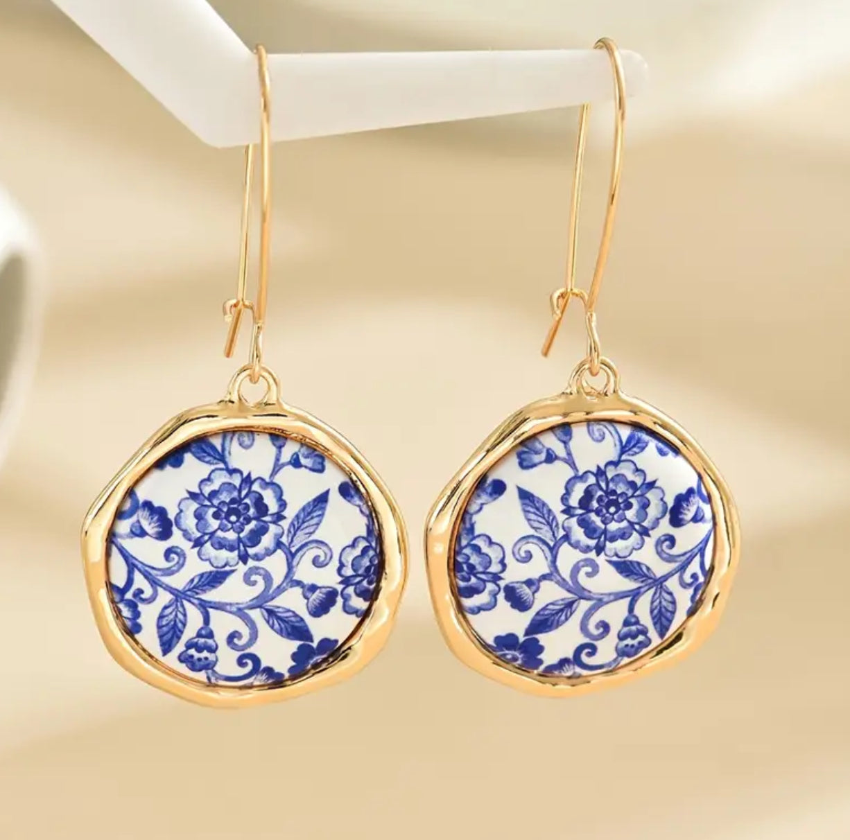 Blue & White Dangle Earrings
