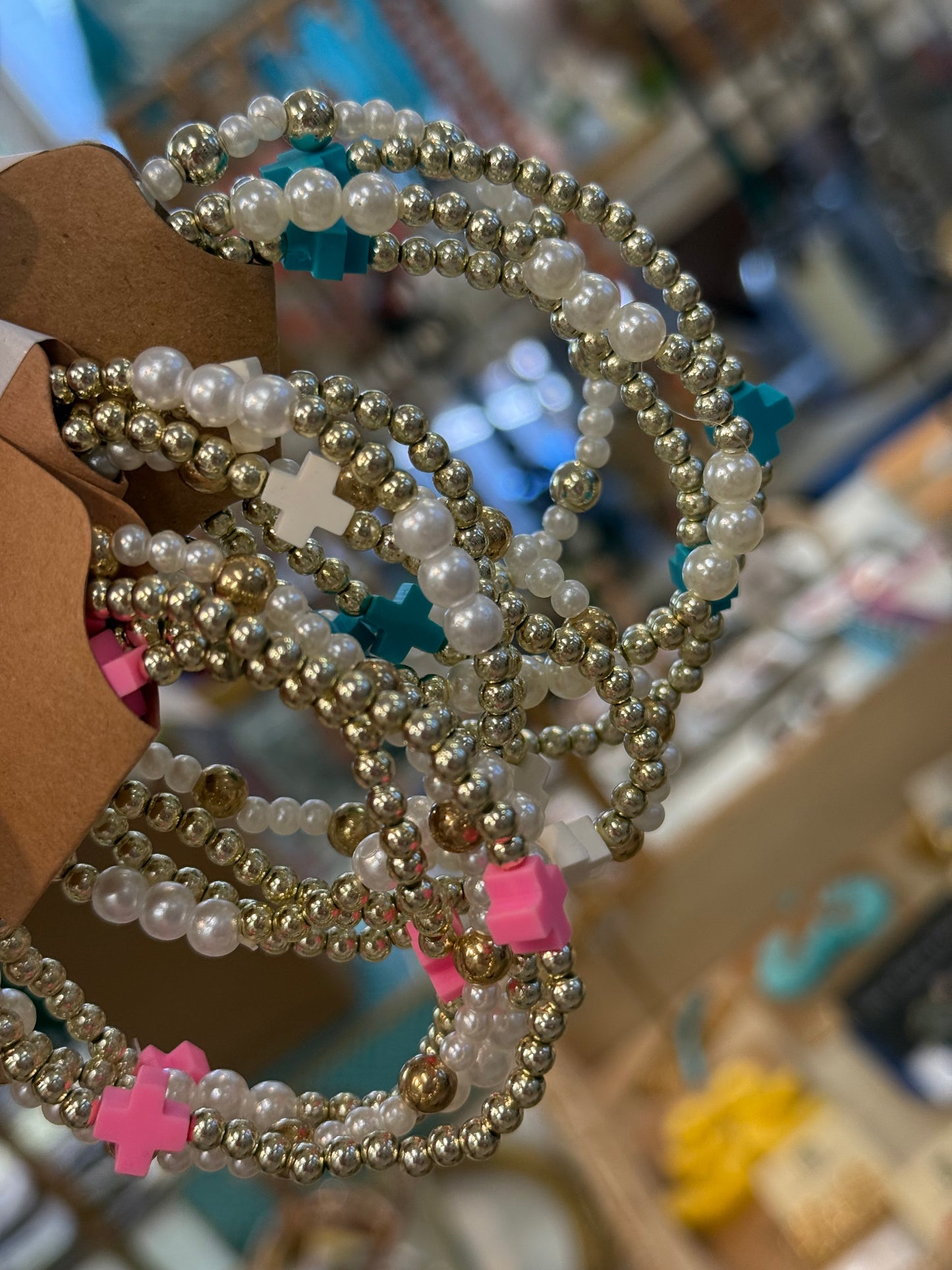Aqua Beaded Bracelet Set