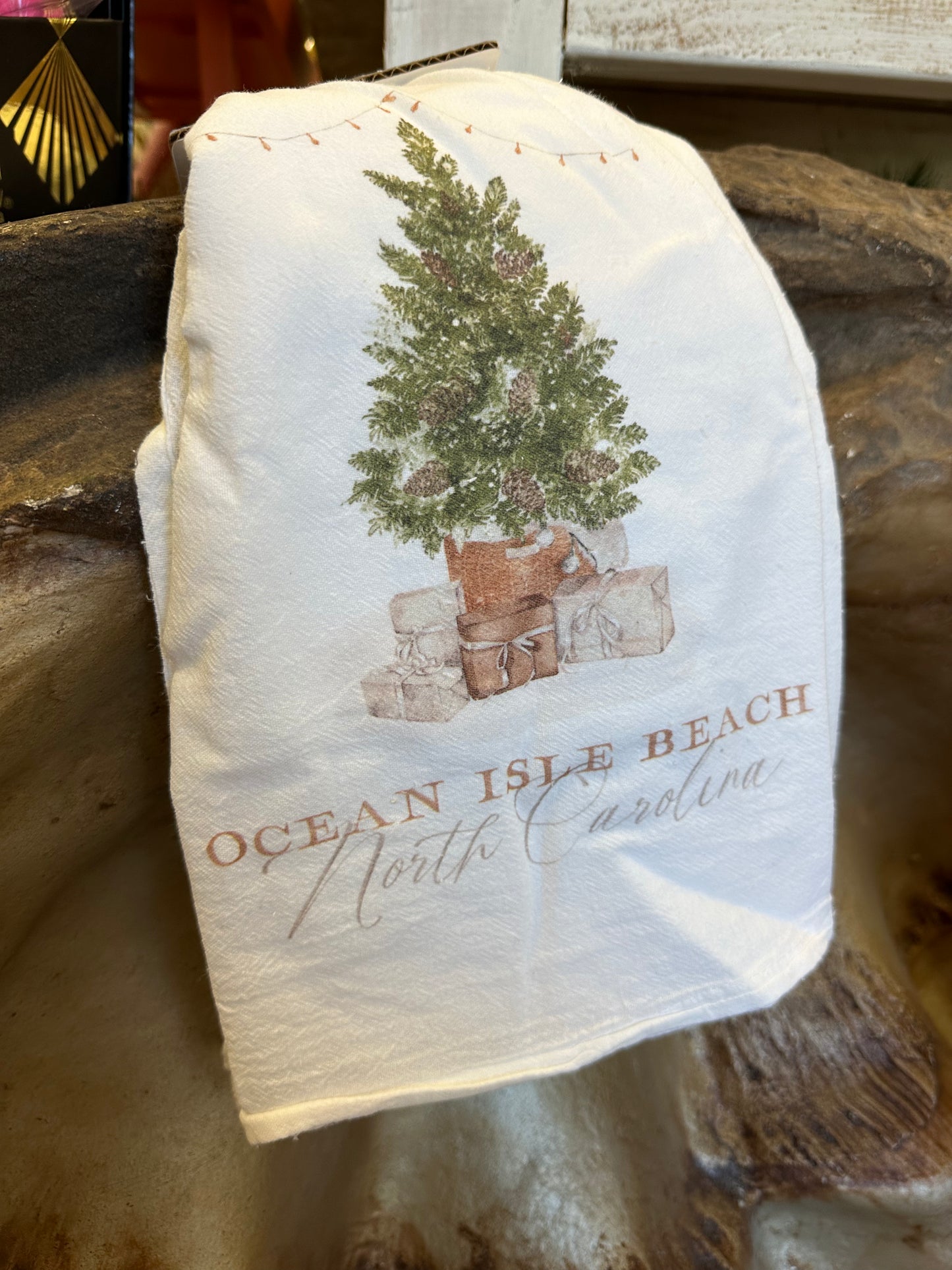 OIB Custom Cottage Tree Tea Towel