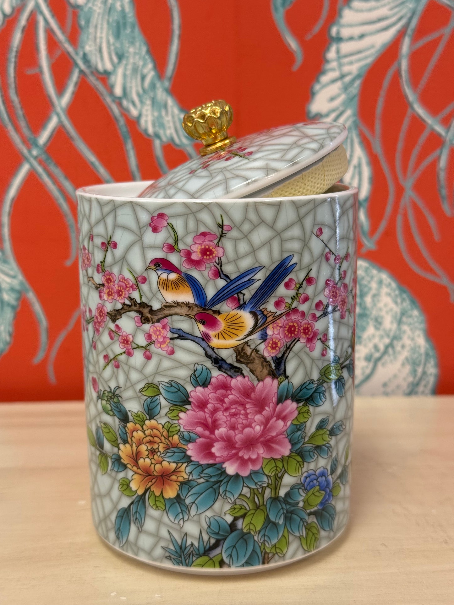 Chinese Flower Blossom Jar