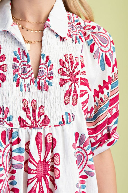 Berry Mix Printed Dress