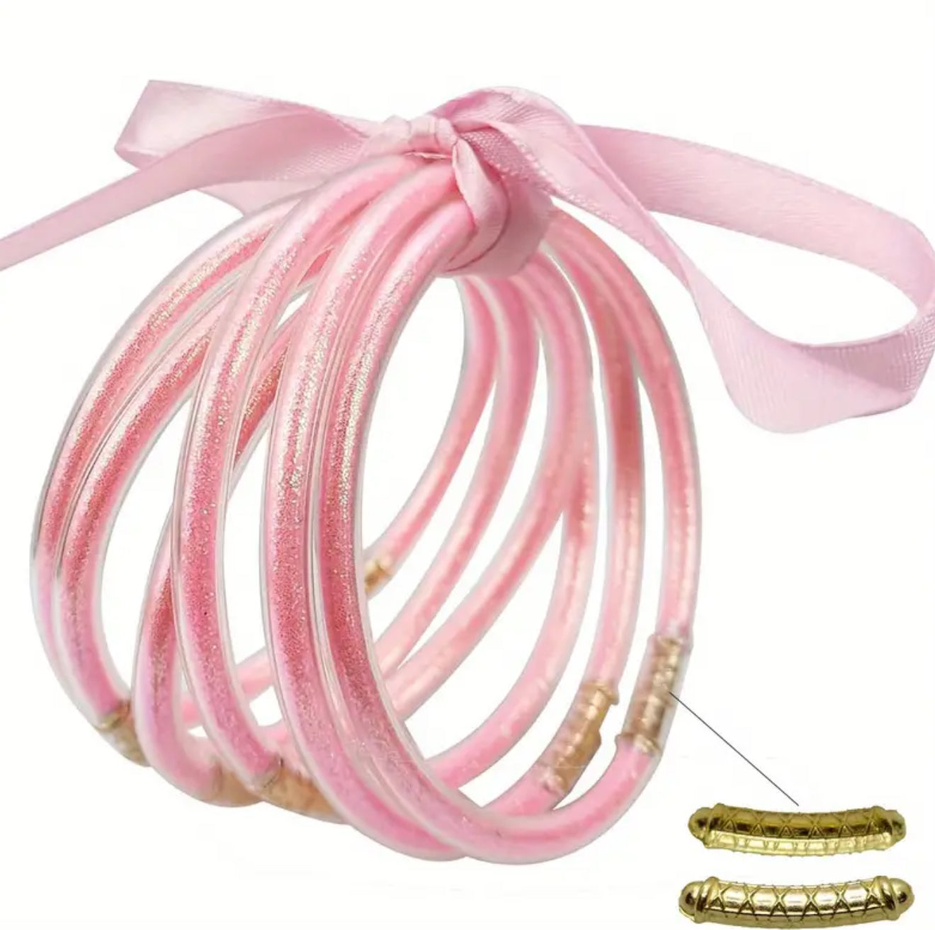 Light Pink Jelly Bangle Set