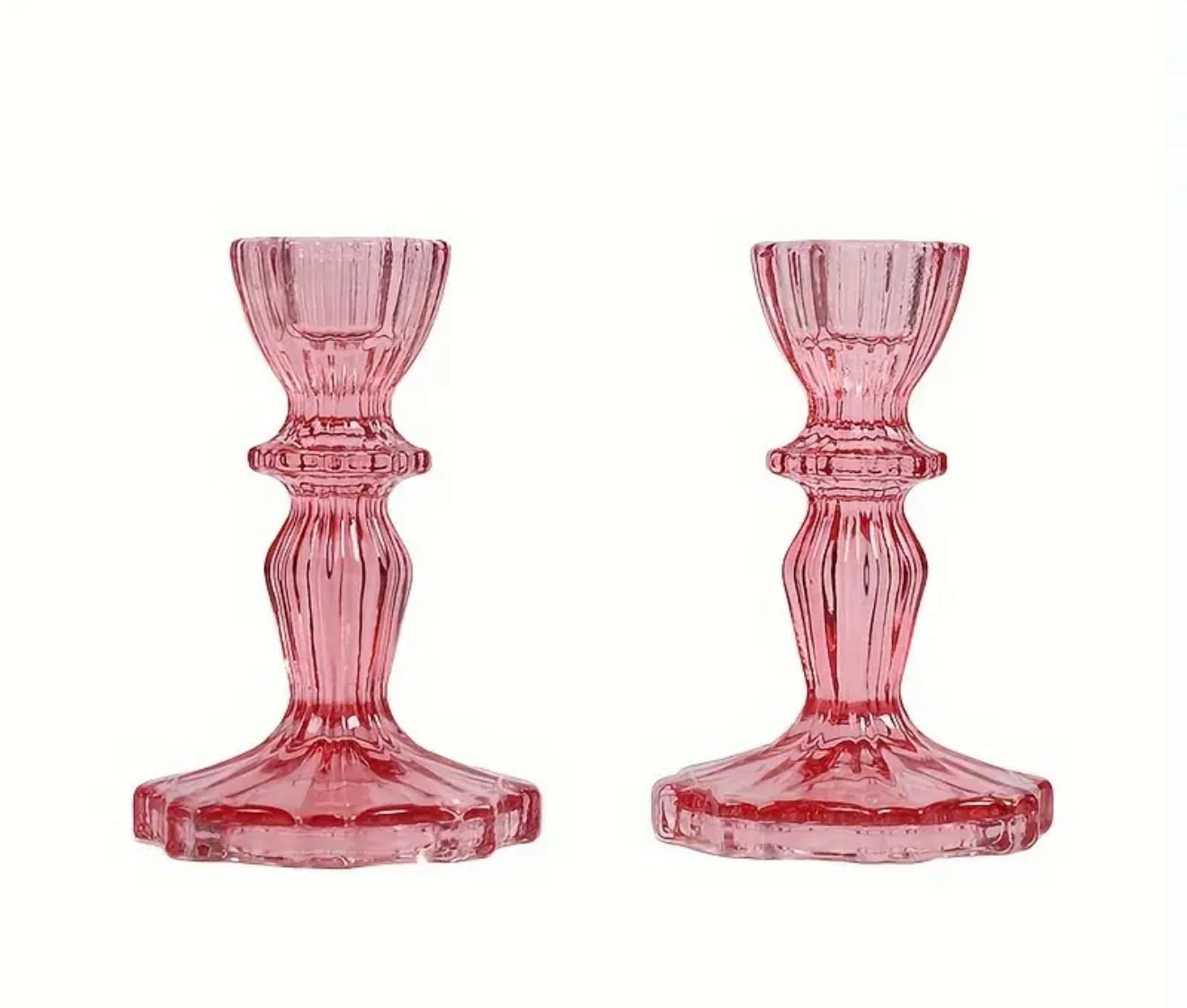 Pink Glass Candle Holder (1)