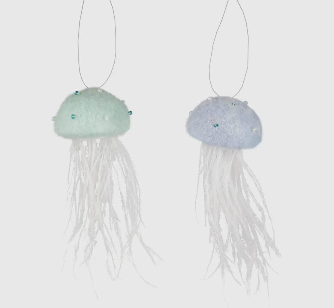 Blue Felt Jellyfish Ornament