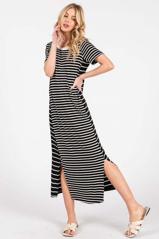 Black Stipe Maxi Dress