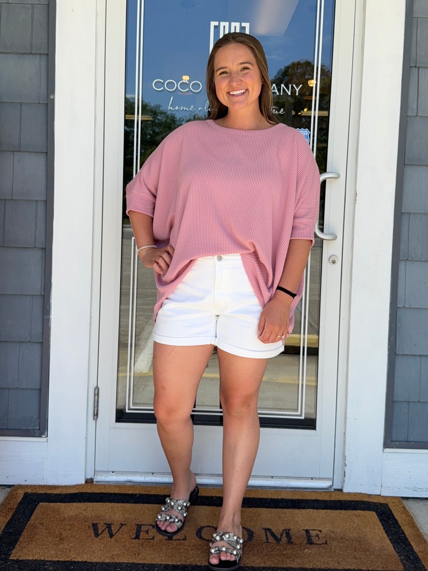 Dust Mauve Oversized Knit Top