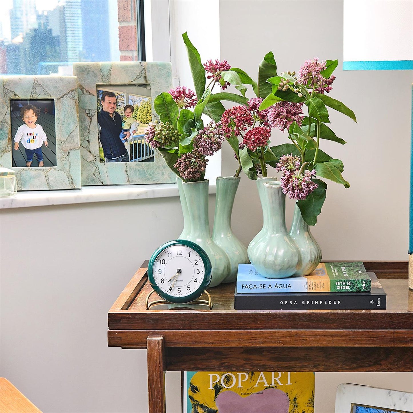 Small Celadon 3 Stem Vase