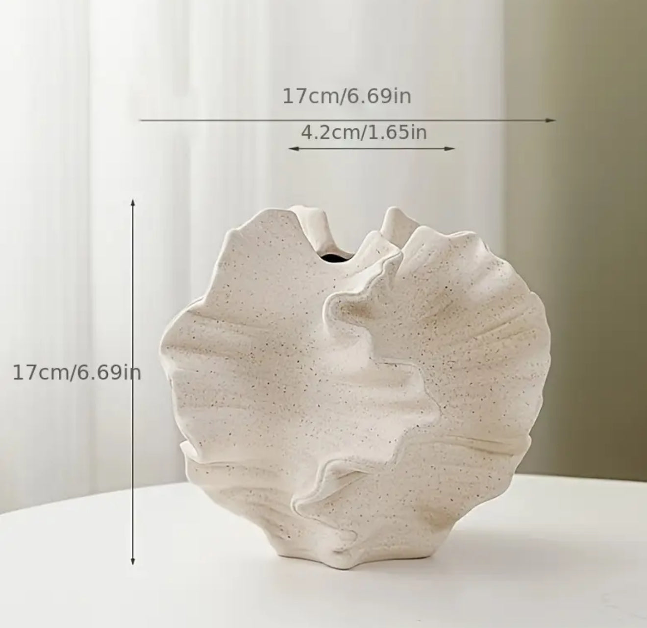 Frosted Ocean Coral White Ceramic Vase- Large