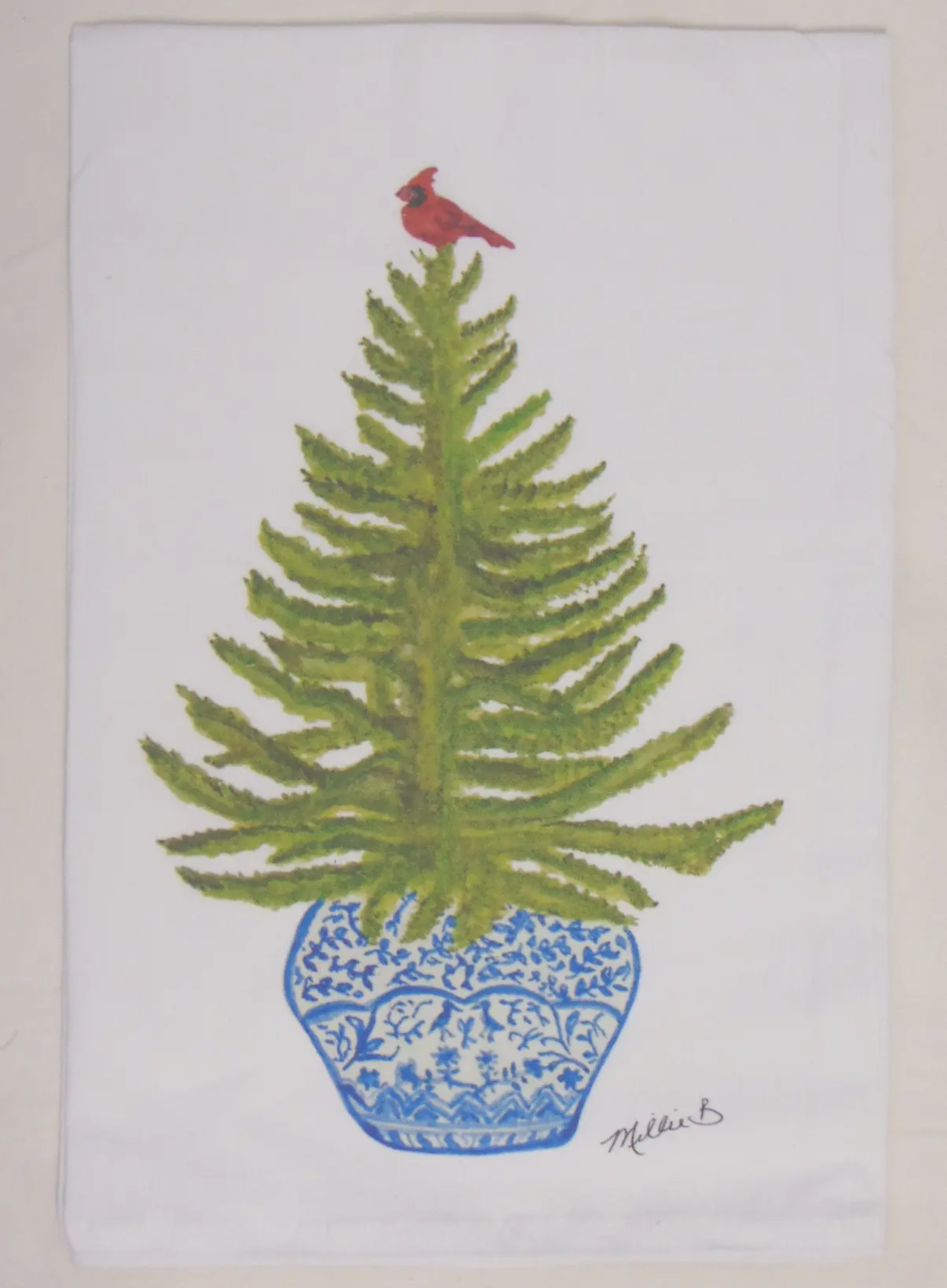 Spruce Fir Cardinal Flour Sack Towel