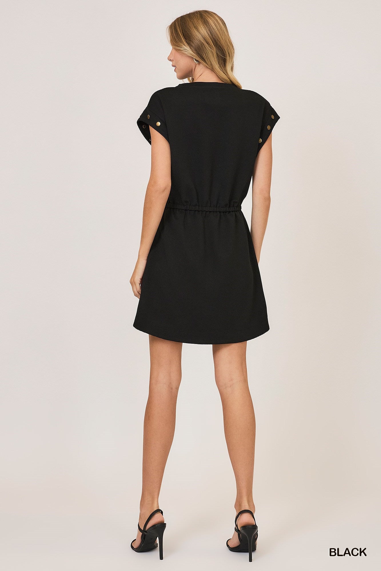 Black Ribbed Knit Dress