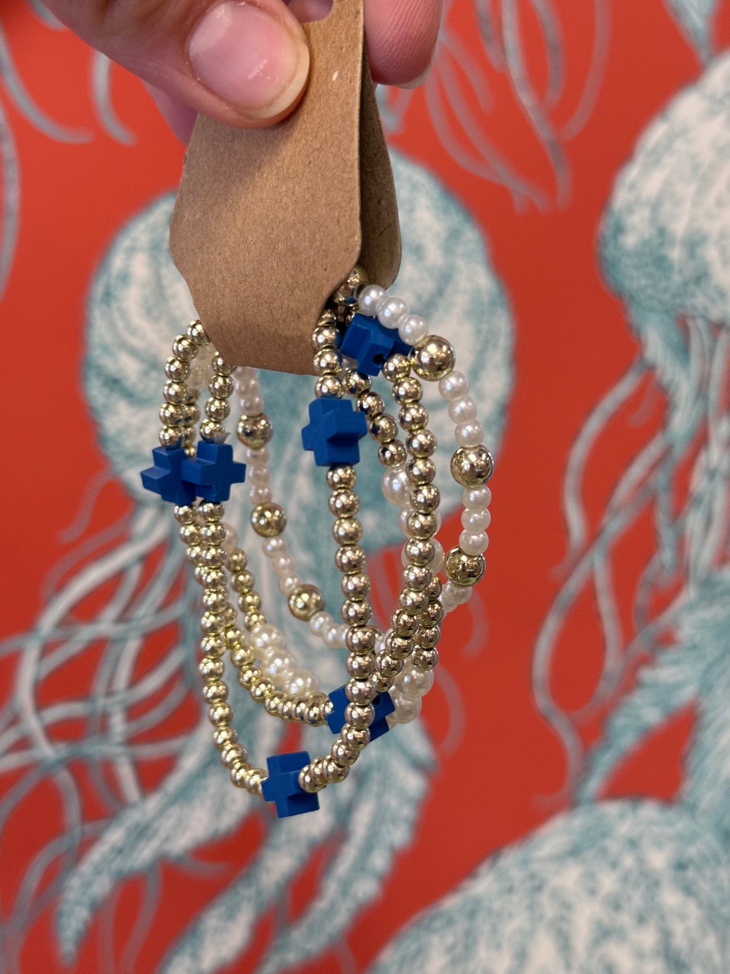 Royal Blue Beaded Bracelet Set