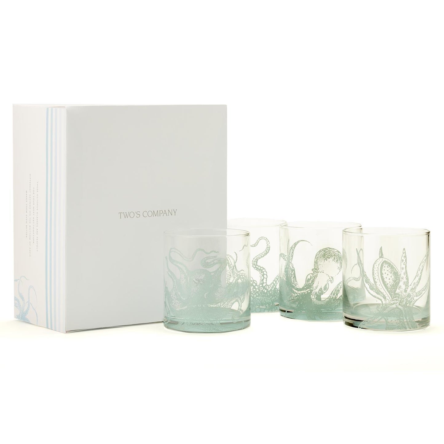 Octopus Double Old Fashion Glass in Gift Box