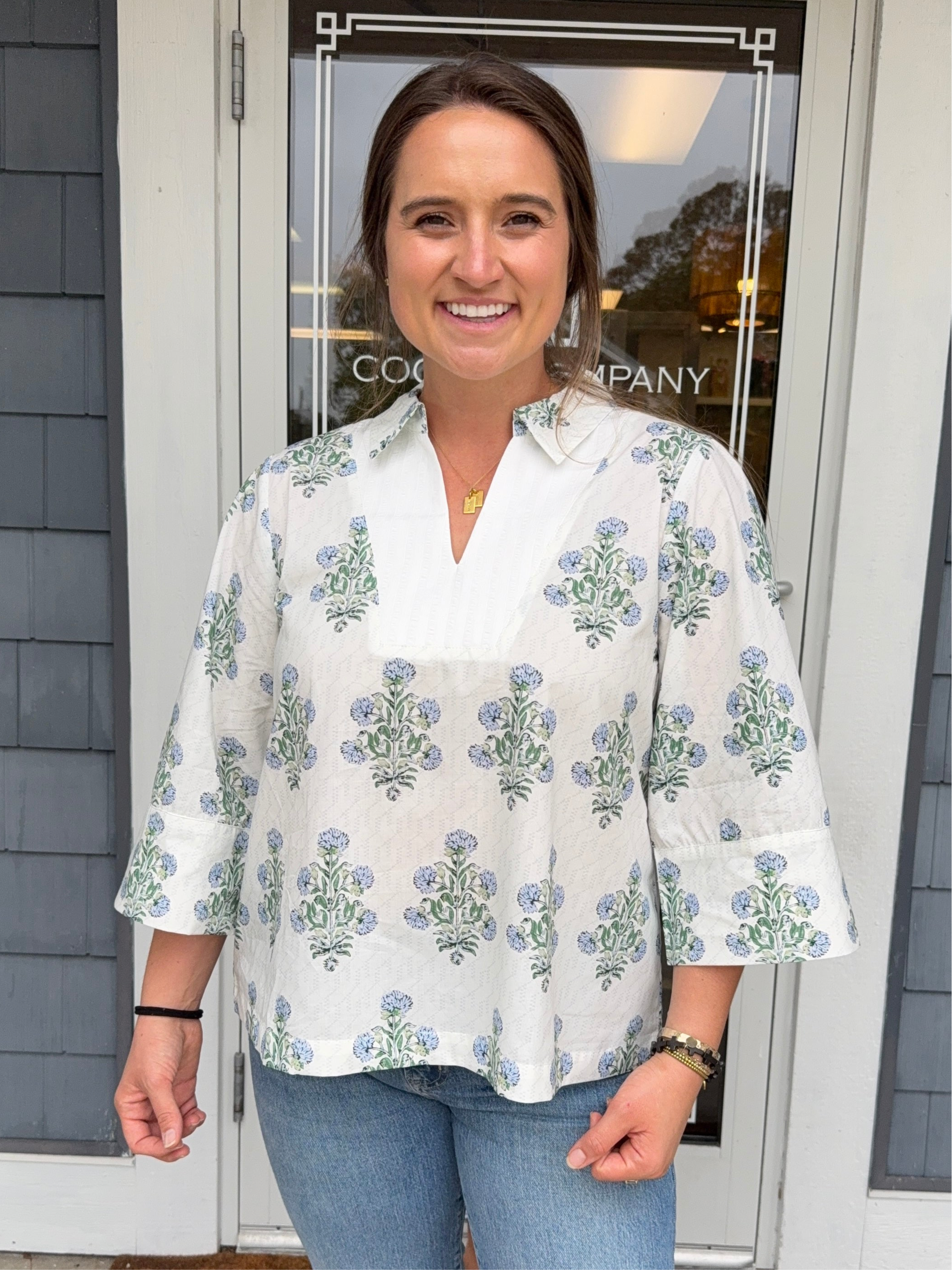 Floral Contrast Top