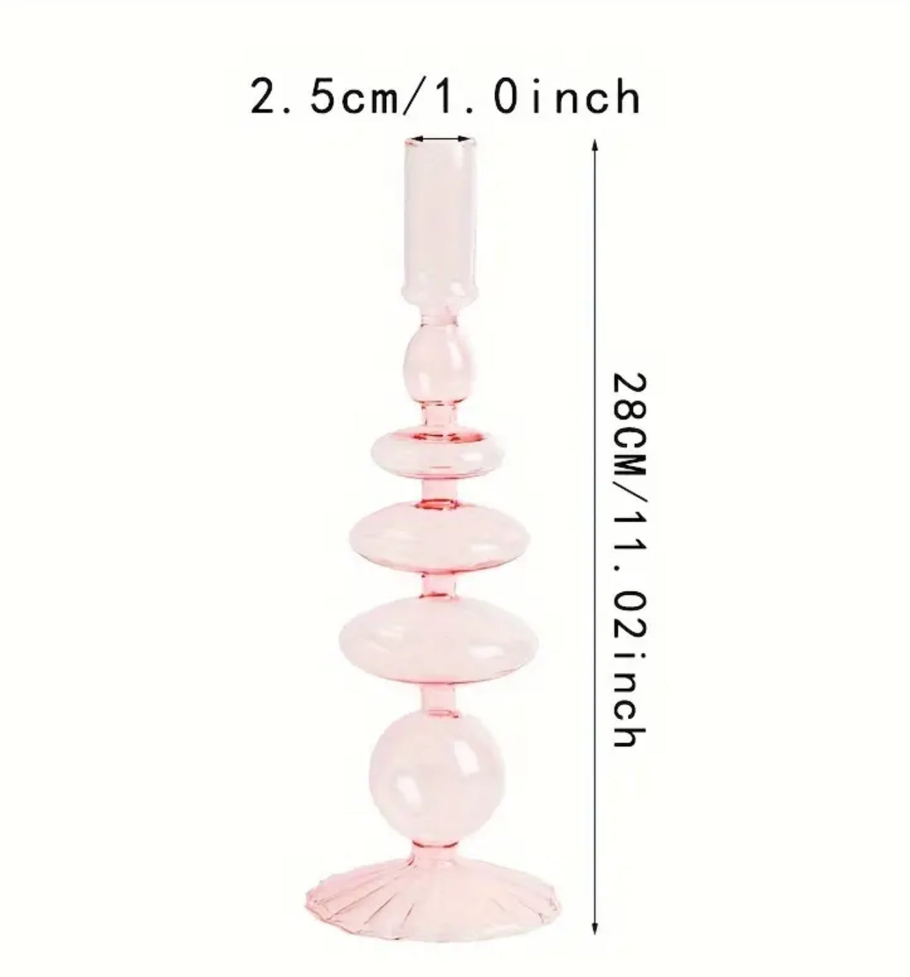 Pink Glass Candle Holder (1)