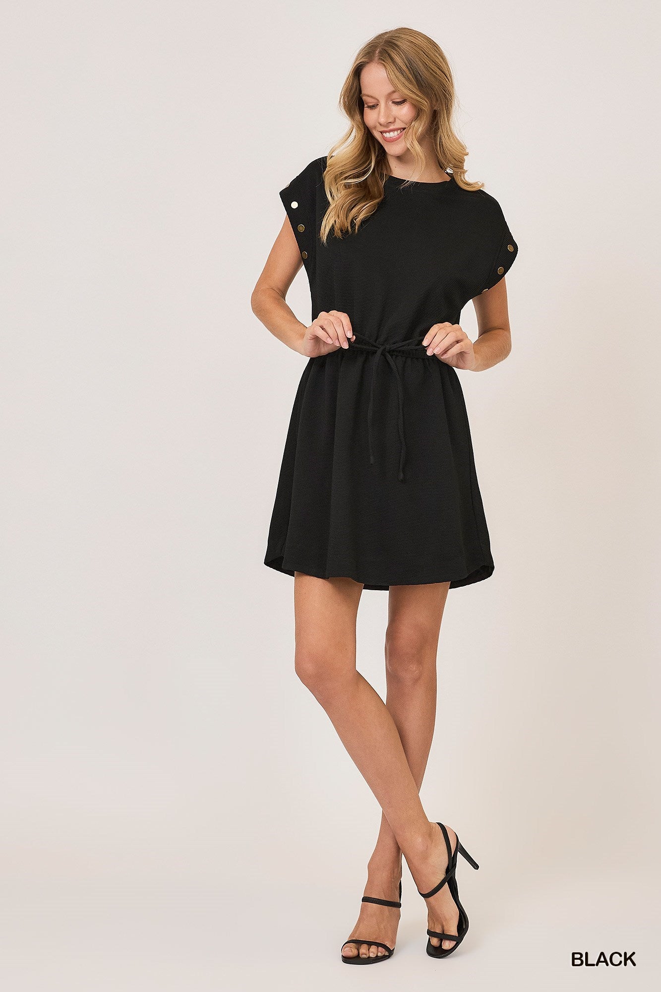 Black Ribbed Knit Dress