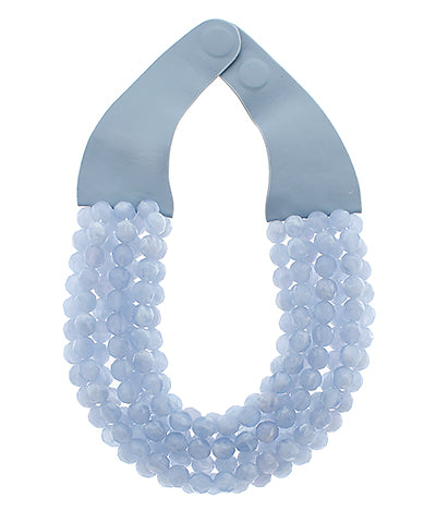 Beaded Layer Necklace Periwinkle