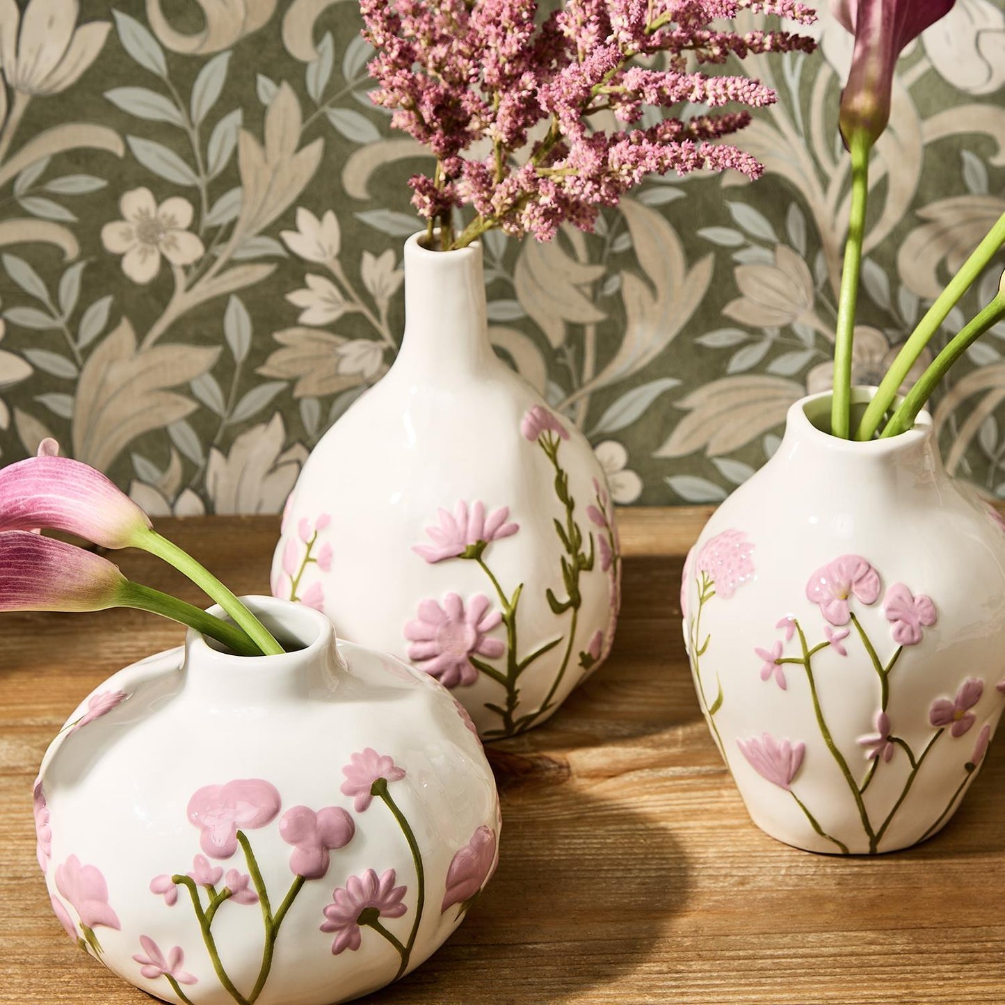 Pink Floral Vases