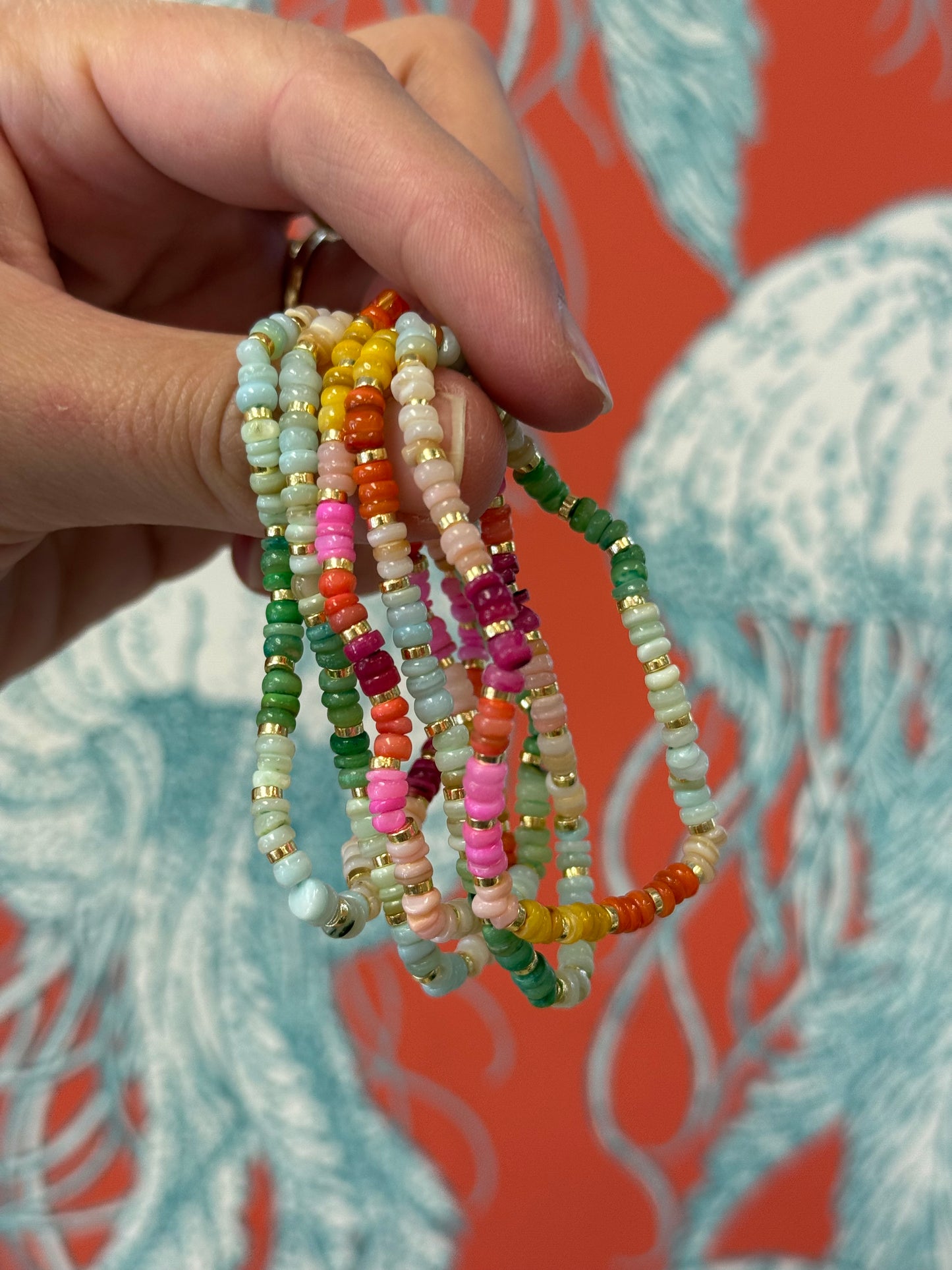Colorful Stone & Shell Beaded Bracelet