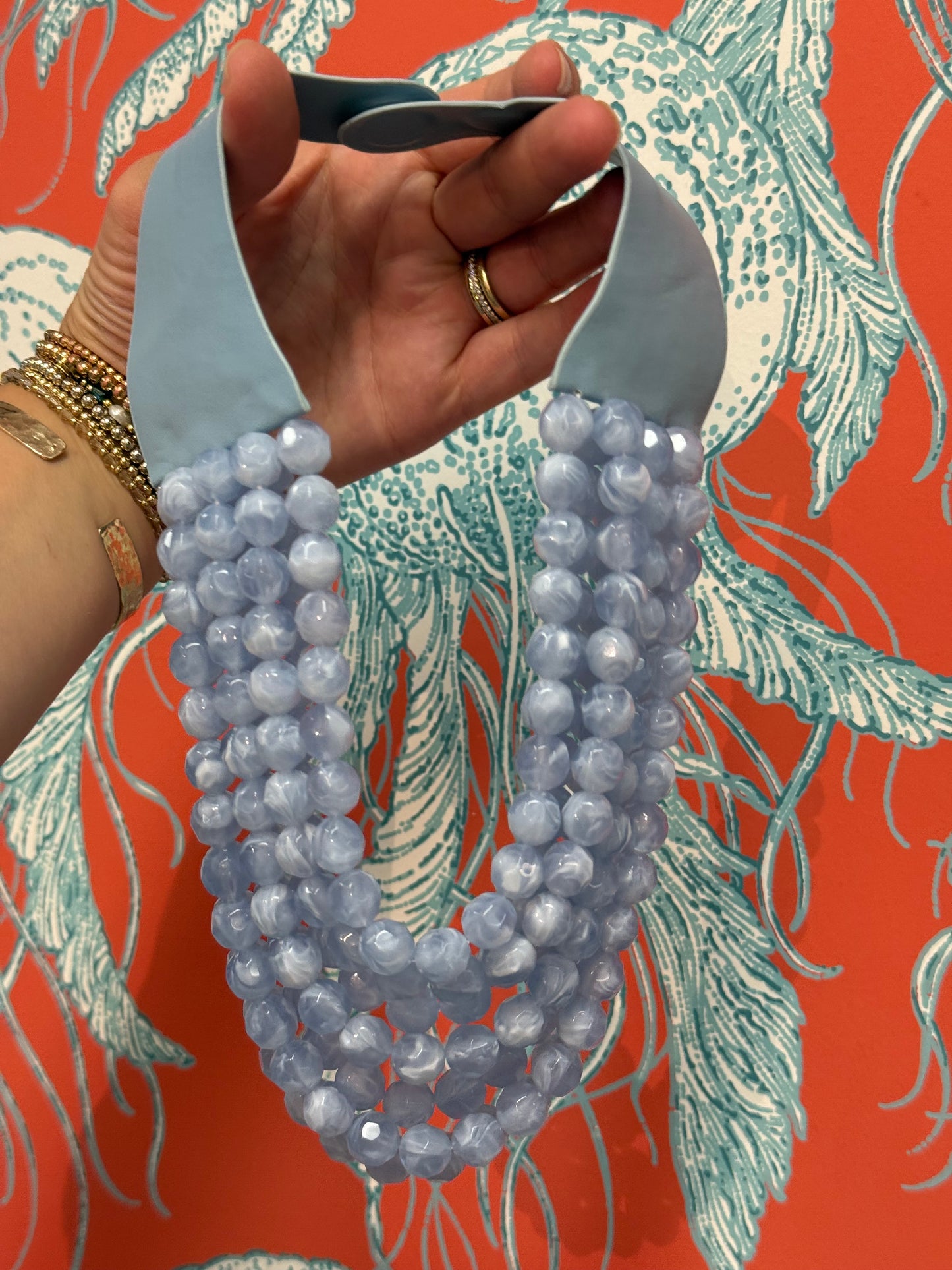 Beaded Layer Necklace Periwinkle