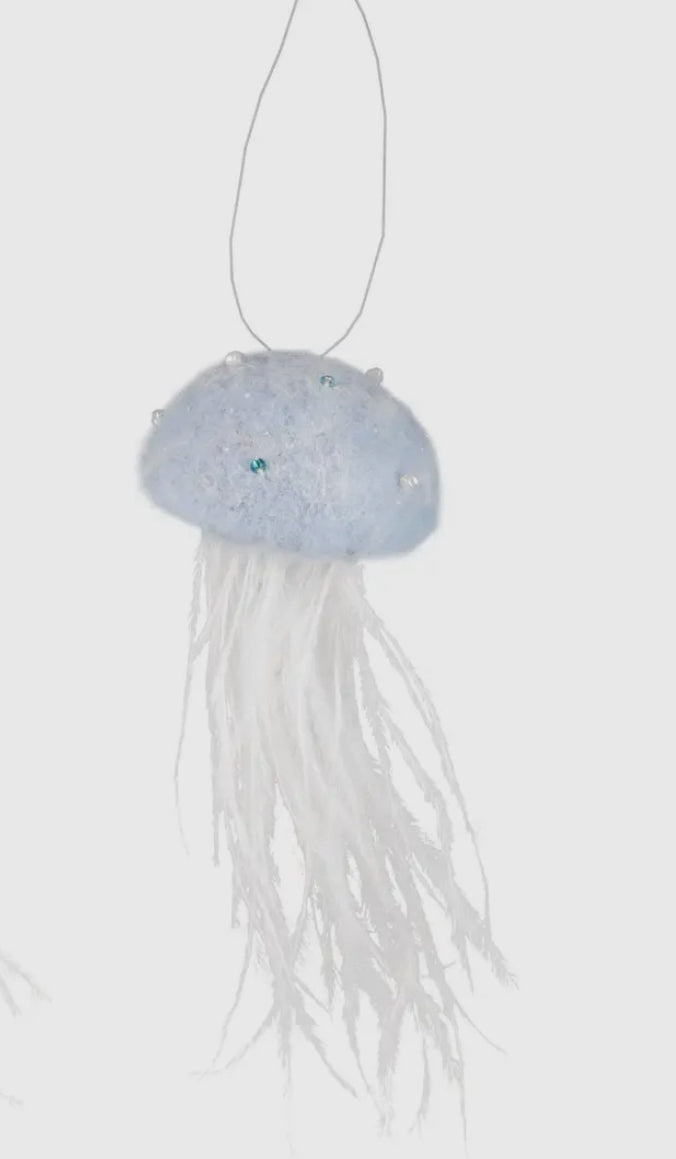 Blue Felt Jellyfish Ornament