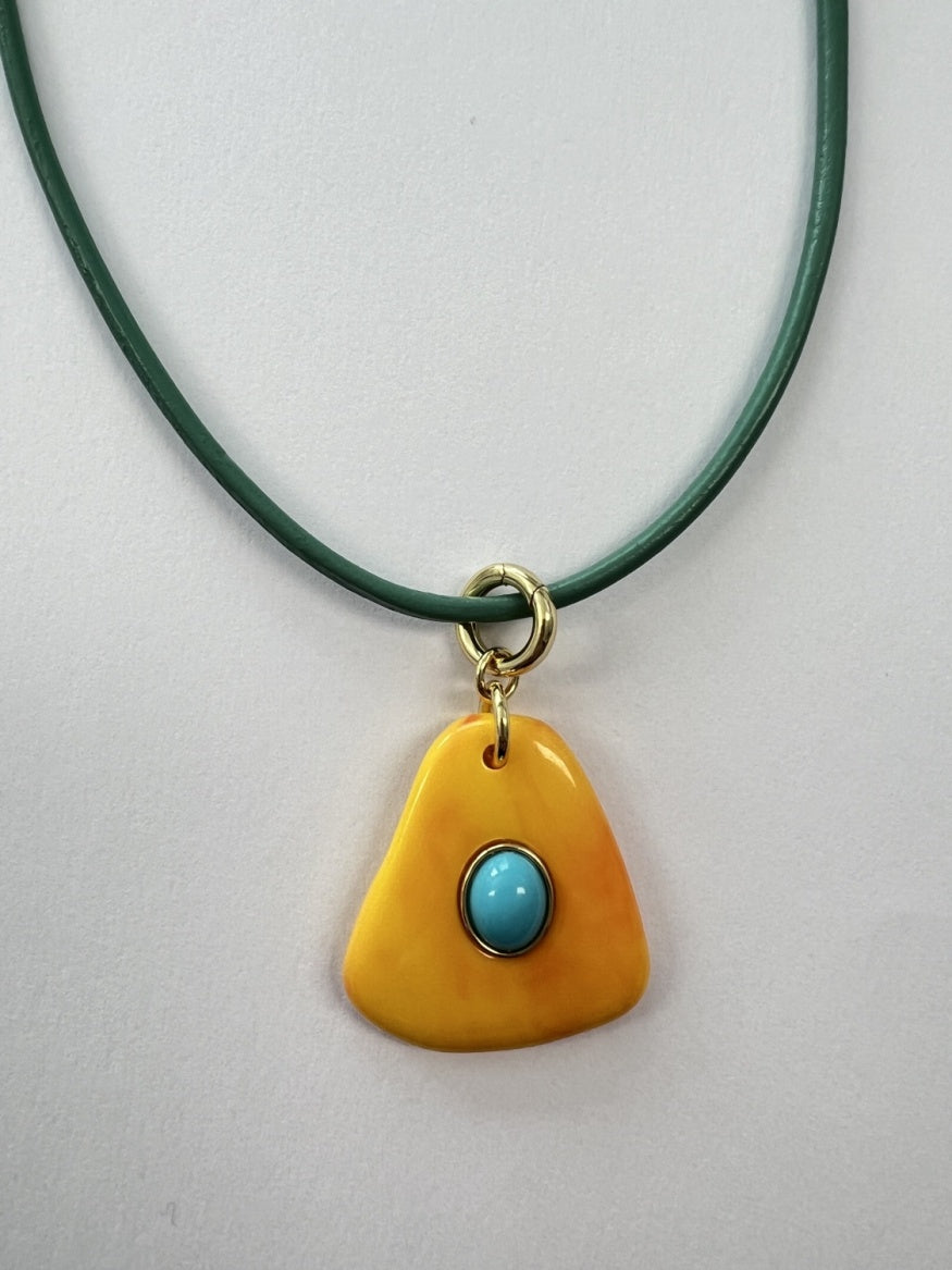 Beach Combing Necklace - Turquoise & Orange - Smith & Co.