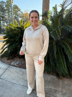 Cream Zip Up Scuba Set