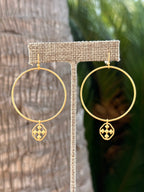 Hammered Hoop Shield Earring Worn Gold Gracewear