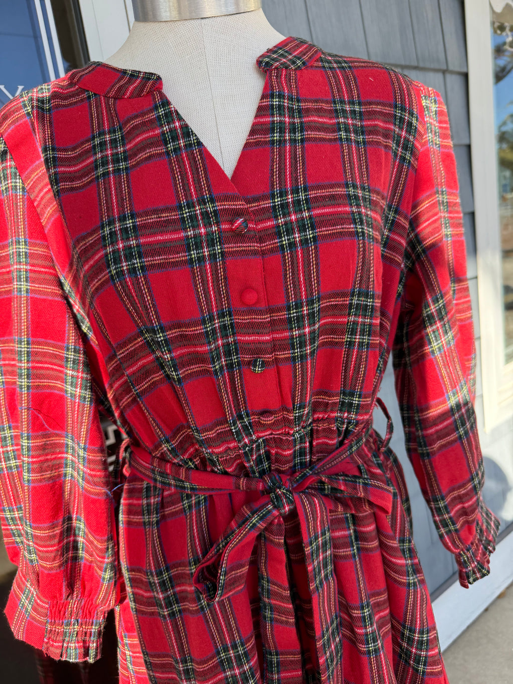 Christmas Plaid Midi Dress