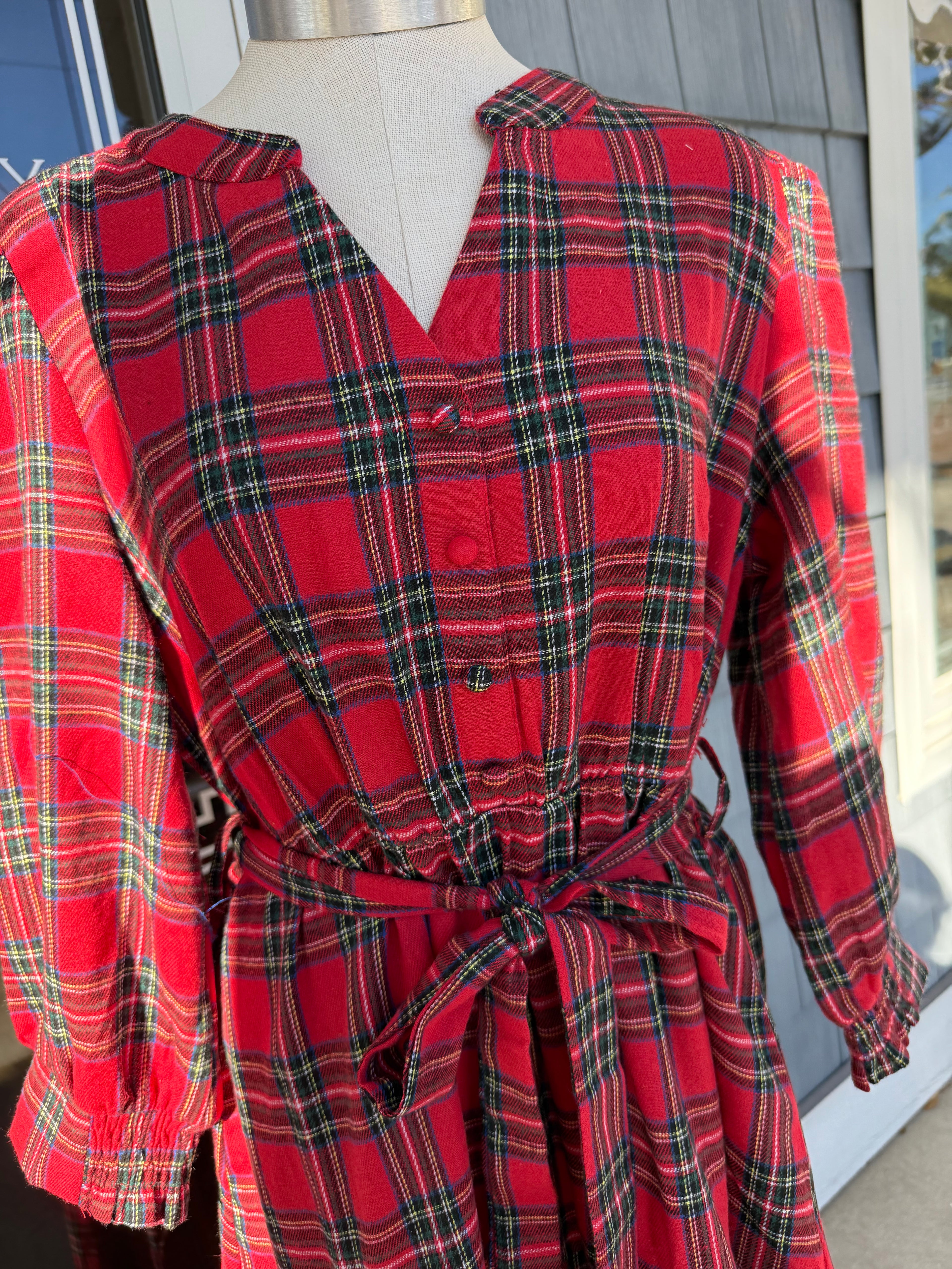 Christmas Plaid Midi Dress