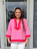 Pink & Red Contrast Top