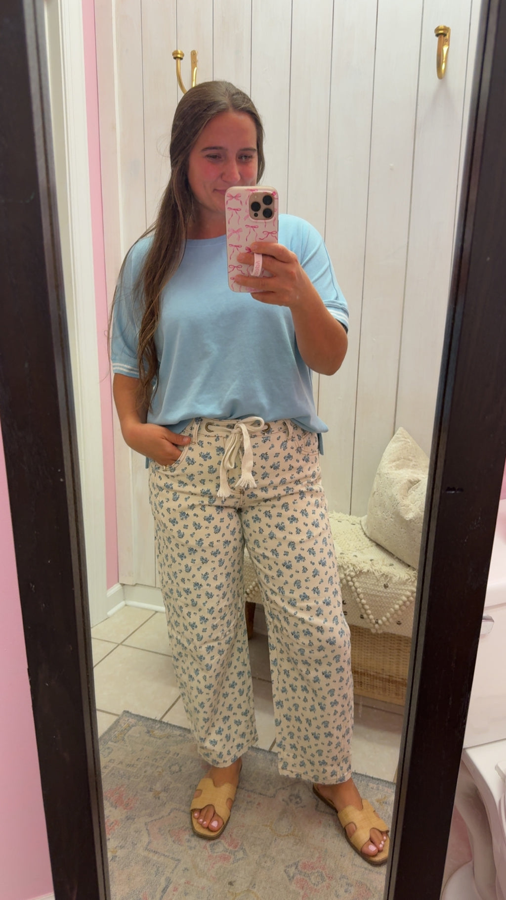 Floral Knot Barrel Jeans
