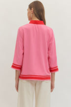 Pink & Red Contrast Top SHIPS OR PICKUP FROM COCO 2/23/26