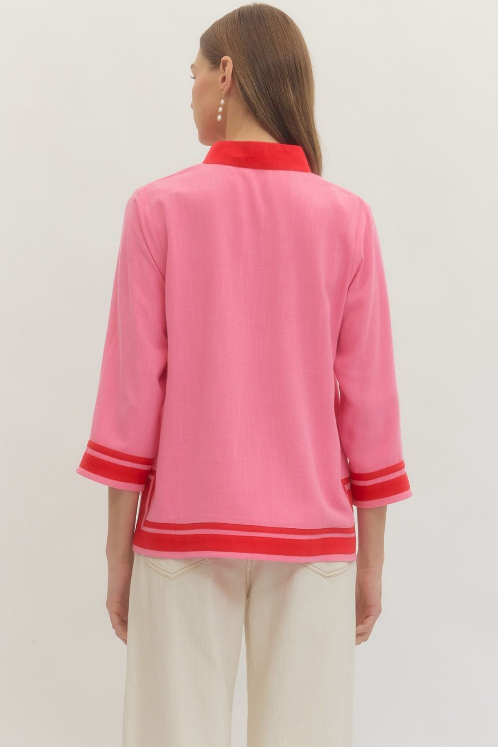Pink & Red Contrast Top SHIPS OR PICKUP FROM COCO 2/23/26