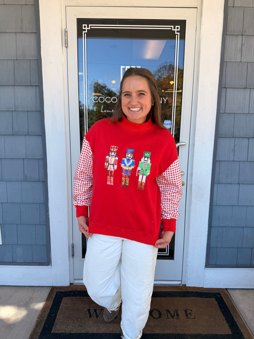 Red Nutcracker Sequin Mockneck