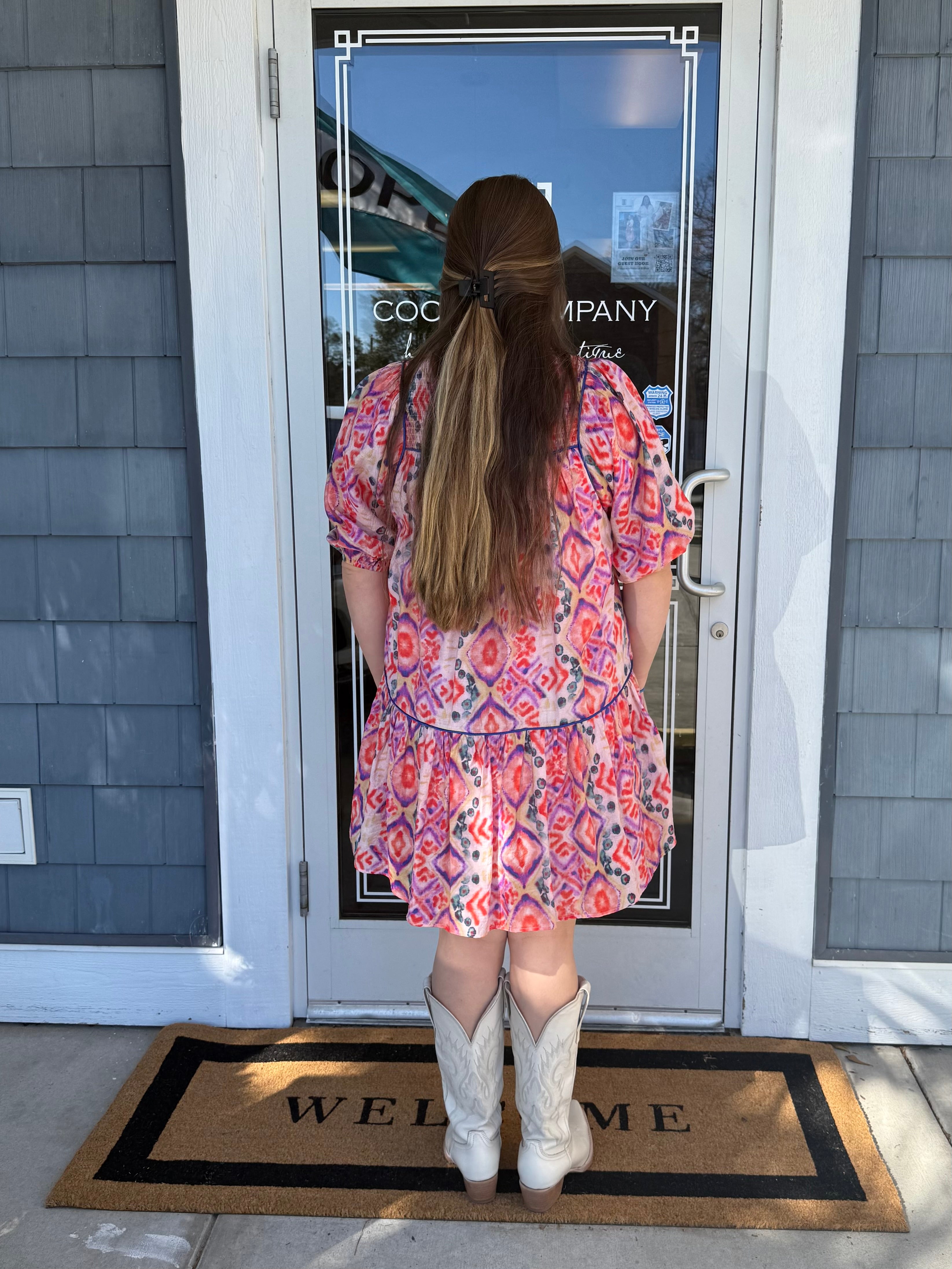 Multicolor Smock Top Mini Dress